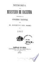 Memoria del Ministro de Hacienda presentada al Congreso nacional ...