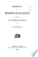 Memoria del Ministro de Hacienda presentada al Congreso nacional ...