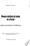 Memoria detallada del estado de la Nación