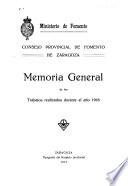 Memoria general de los trabajos realizados durante el año 1916