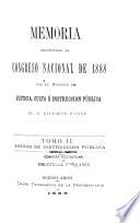 Memoria presentada al H. Congreso Nacional, correspondiente al año de ..., por el Ministro de Justicia e Instrucción Pública