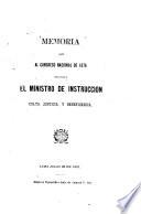 Memoria que al congreso nacional de 1876 presenta el ministro de instrucción, culto, justicia, y beneficencia