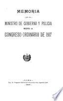 Memoria que el Ministro de Gobierno y Policia presenta al Congreso Ordinario de ...