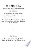 Memoria sobre el Real Patrimonio de Menoria y una moneda del rep. D. Alonso relativa a ella
