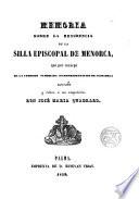 Memoria sobre la residencia de la Silla Episcopal de Menorca...