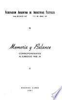 Memoria y balance