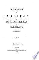 Memorias de la academia de buenas letras de Barcelona