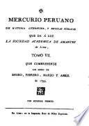 Mercurio peruano de historia, literatura, y noticias públicas que da a luz la Sociedad Academica de Amantes de Lima