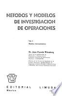 Métodos y modelos de investigación de operaciones: Modelos deterministicos
