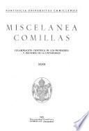 Miscelánea de colaboración científica de los antiguos y actuales profesores de la Universidad Pontificia de Comillas