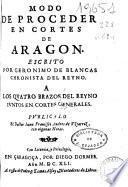 Modo de proceder en Cortes de Aragón