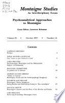 Montaigne Studies