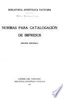 Normas para catalogación de impresos