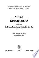 Notas geográficas sobre las Malvinas, Georgias y Sandwich del Sur