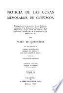 Notícia de las cosas memorables de Guipúzcoa