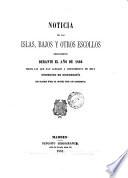 Noticia de las islas, bajos y otros escollos descubiertos durante el año 1860