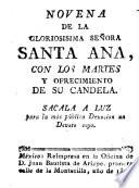 Novena de la gloriosisima señora Santa Ana