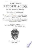 Novísima recopilacion de las leyes de España