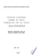 Nuevos estudios sobre el Inca Garcilaso de la Vega