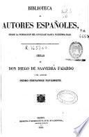 Obras de don Diego de Saavedra Fajardo y del licenciado Pedro Fernandez Navarrete