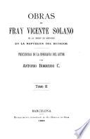 Obras de Fray Vicente Solano de la Orden de Menores en la República del Ecuador