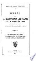 Obras del p. Jerónimo Gracián de la Madre de Dios