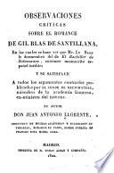 Observaciones criticas sobre el romance de Gil Blas de Santillana, en las cuales se hace ver que mr