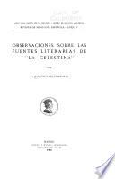 Observaciones sobre las fuentes literarias de La Celestina