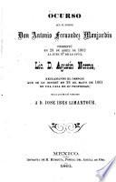 Ocurso que el doctor don Antonio Fernández Monjardín presentó en 28 de abril de 1862
