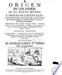 Origen de los Indios del nuevo mundo, e Indias occidentales ... presentado Fr. Gregorio Garcia ...