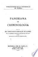 Panorama de criminología