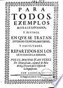 Para todos, exemplos morales, humanos, y divinos