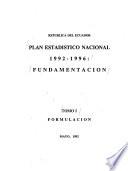Plan estadístico nacional, 1992-1996: Formulación