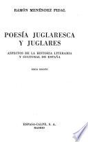 Poesía juglaresca y juglares