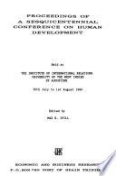 Proceedings of a sesquicentennial conference on human development