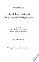 Proceedings of the International Congress of Refrigeration