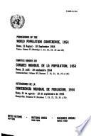 Proceedings of the World Population Conference, Rome, 31 August-10 September 1954