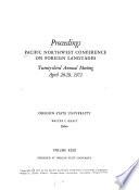 Proceedings - Pacific Northwest Conference on Foreign Languages