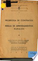 Prórroga de contratos y rebaja de arrendamientos rurales