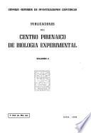 Publicaciones Del Centro Pirenaico de Biología Experimental