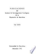 Publicaciones del Instituto de Investigaciones Geológicas de la Diputación de Barcelona