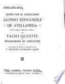Quién fué el licenciado Alonso Fernández de Avellaneda