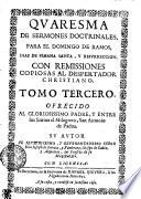 QVARESMA DE SERMONES DOCTRINALES