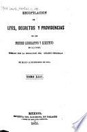 Recopilación de leyes, decretos y providencias de los poderes legislative y ejecutivo de las union