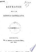 Refranes de la lengua castellana