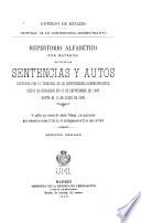 Repertorio alfabético por materias de todas las sentencias y autos