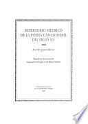Repertorio métrico de la poesía cancioneril del siglo XV