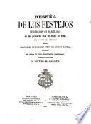 Reseña de la festejos celebrados en Barcelona en los primeros días de mayo de 1860 con motivo del regreso de los voluntarios de Cataluña y tropas del ejército de Africa