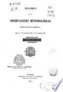 Resumen de las observaciones meteorológicas ...