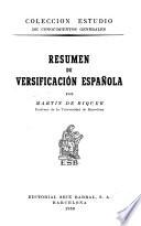 Resumen de versificación española